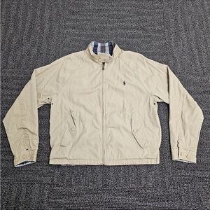 Polo by Ralph Lauren Men’s Beige and Plaid Reversible Harrington Jacket